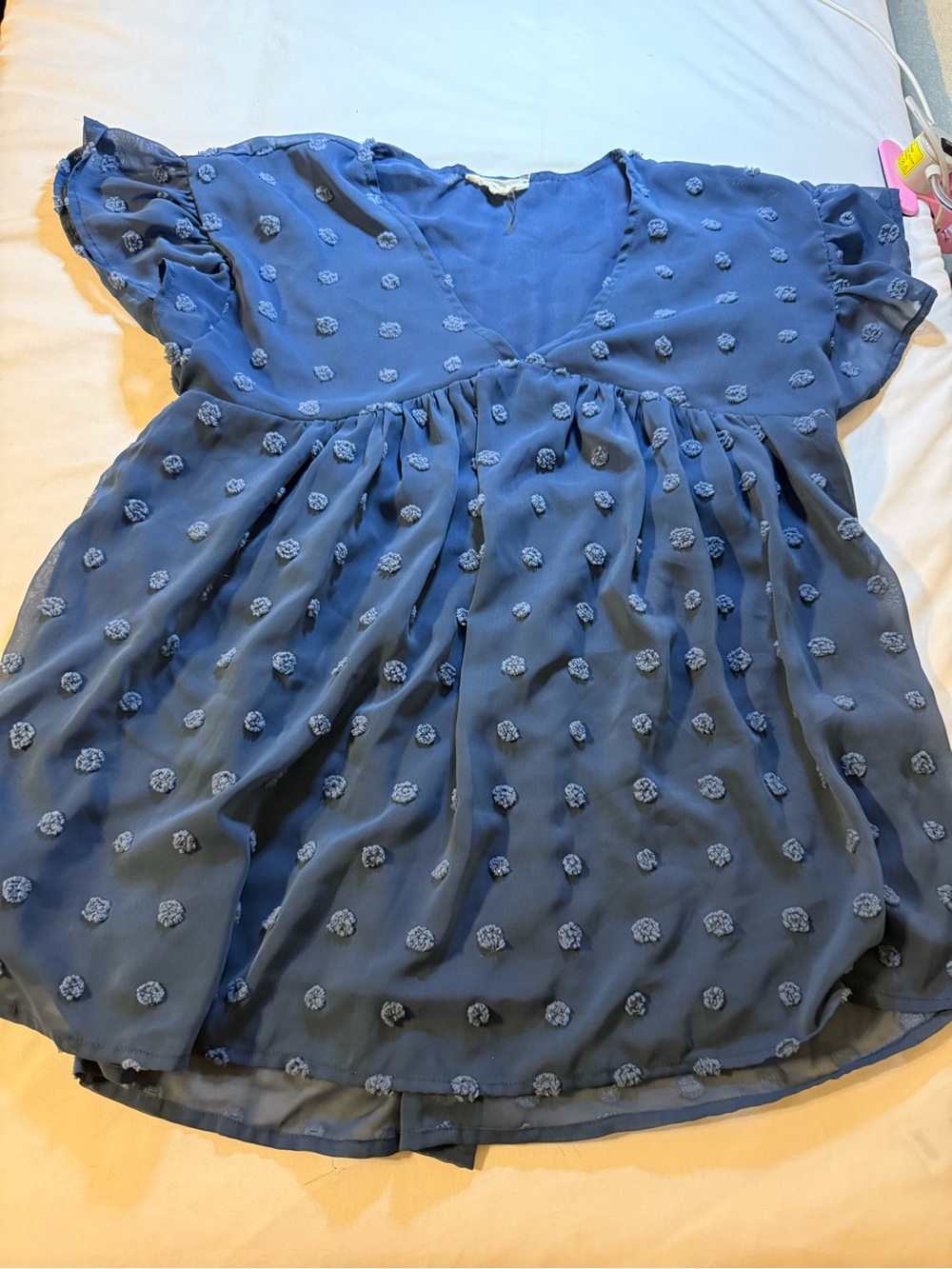 entro Navy Blue Blouse with Tag Detail